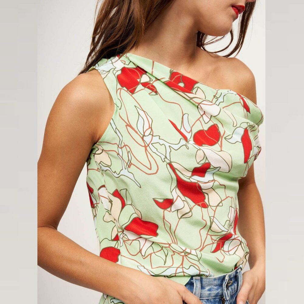 Equipment NWT New $225 Equipment Oriana Silk One-Shoulder Floral Top Size S / US 4 / IT 40 - 2 Thumbnail