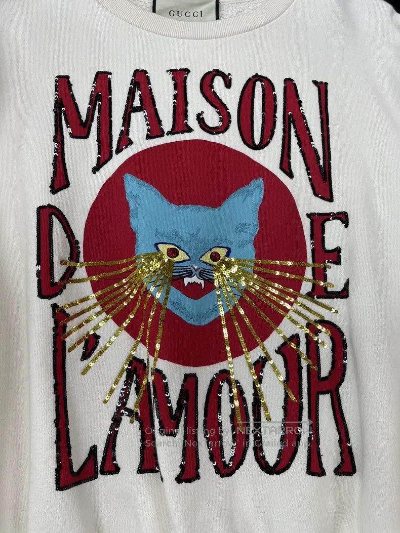 Gucci Gucci Cat sequined letter sweatshirt Size US S / EU 44-46 / 1 - 2 Thumbnail