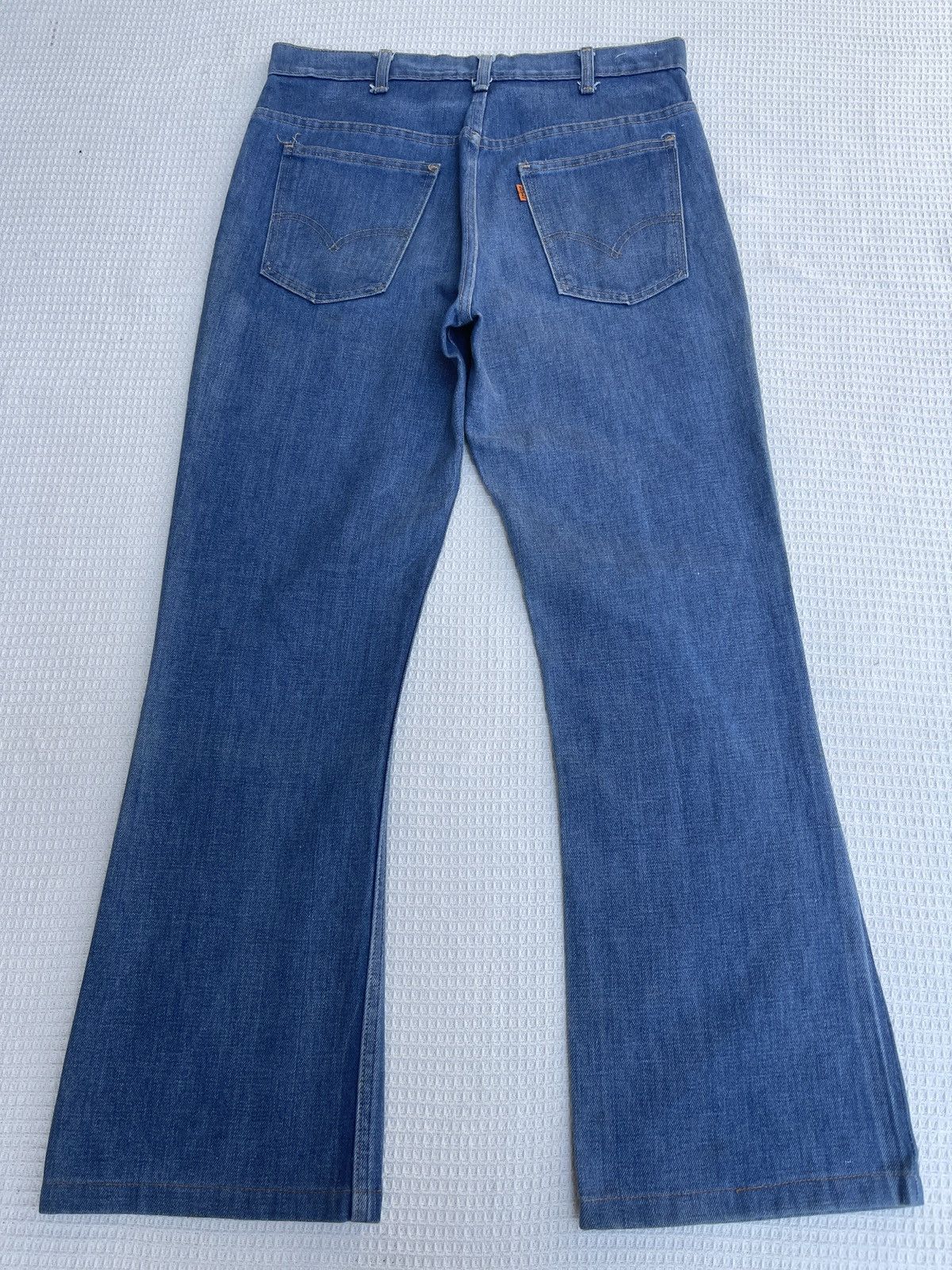 Levi's Rare🔥Vtg 70s Levis Orange Tab Flared Light Blue Jeans Size US 33 - 1 Thumbnail