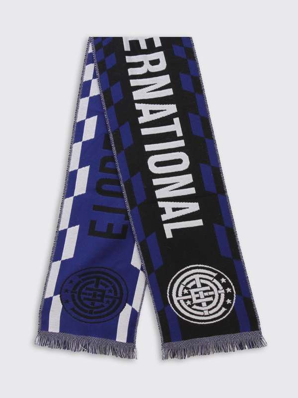 Etudes !DS! SS23 Etudes Intarsia Knit Black Blue Soccer Scarf Size ONE SIZE - 6 Thumbnail