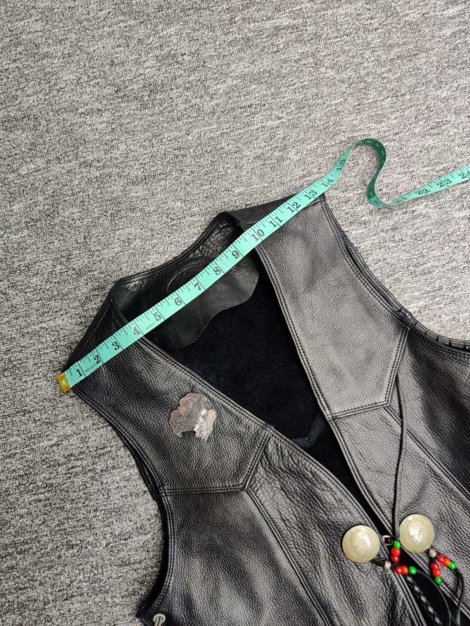 Genuine Leather Vintage Motorcycle Laced Black Leather Vest Size US M / EU 48-50 / 2 - 13 Thumbnail