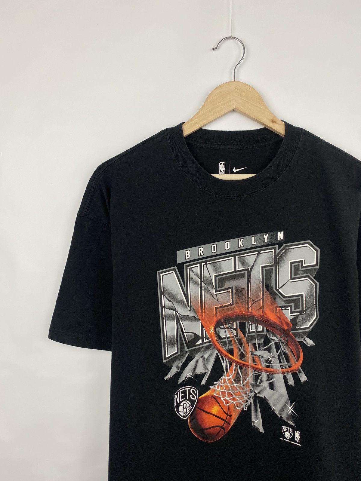 Nike 🏀 Nike Brooklyn NETS t-shirt basketball rare retro hype Y2K Size US L / EU 52-54 / 3 - 3 Thumbnail