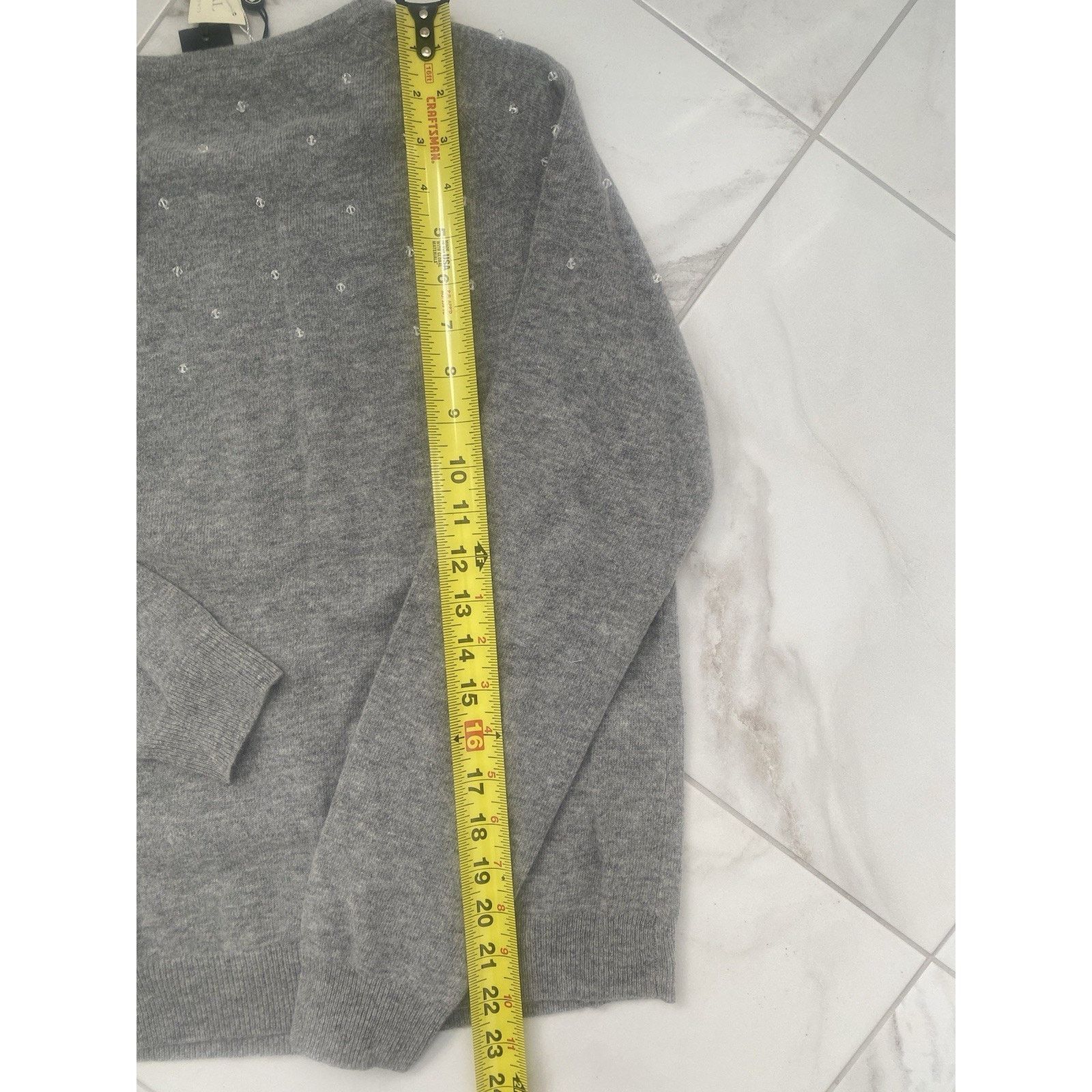 NBDN Nobrandedon Talbots Cardigan gray embellished in Swarovski crystal, sm Size S / US 4 / IT 40 - 7 Thumbnail