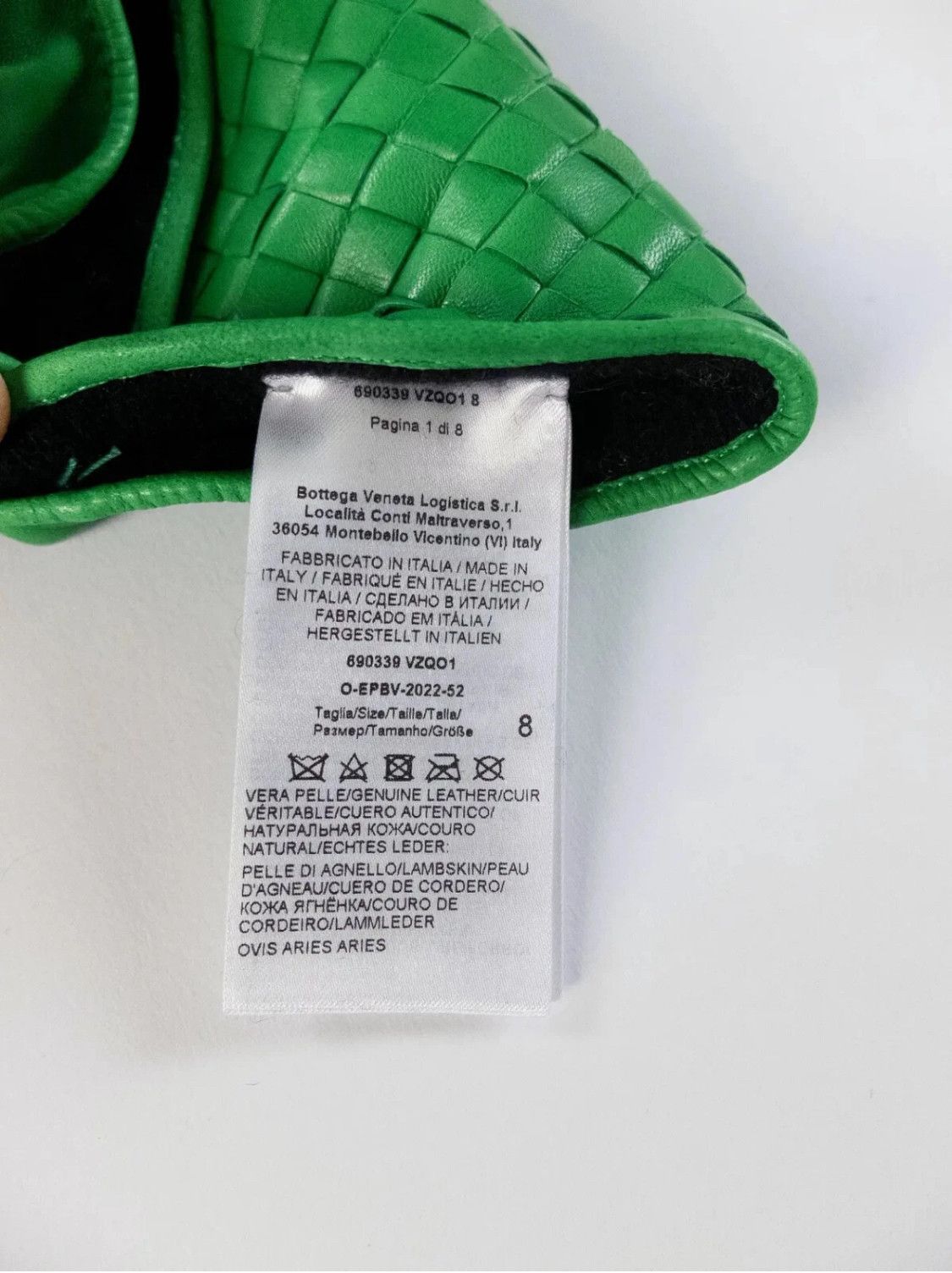 Bottega Veneta BOTTEGA VENETA green intrecciato leather gloves Size 8 Size ONE SIZE - 7 Thumbnail