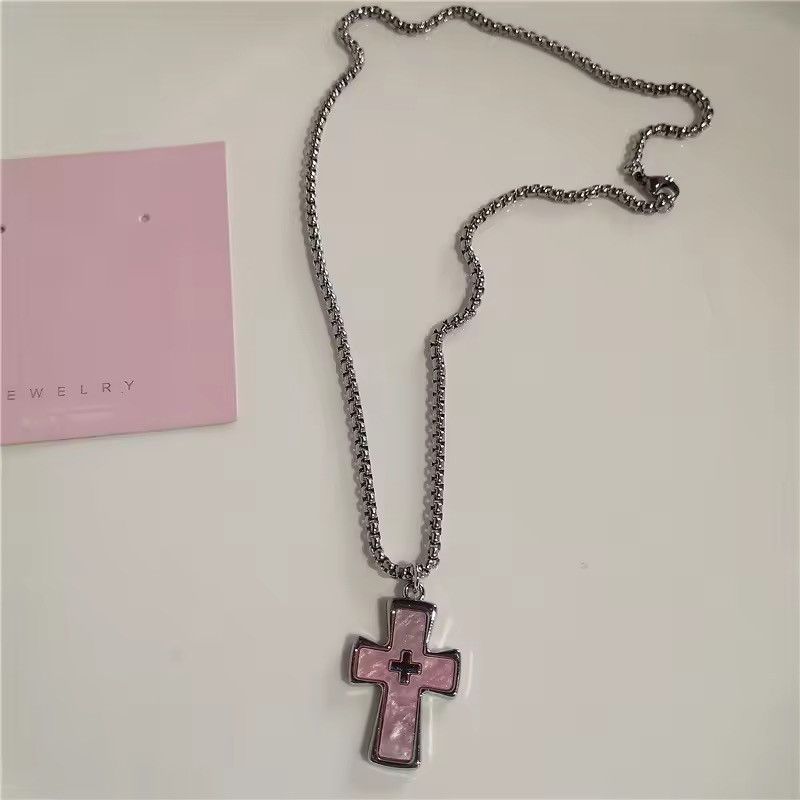 Jewelry Pink Cross Gothic Chain in Silver, Men's
