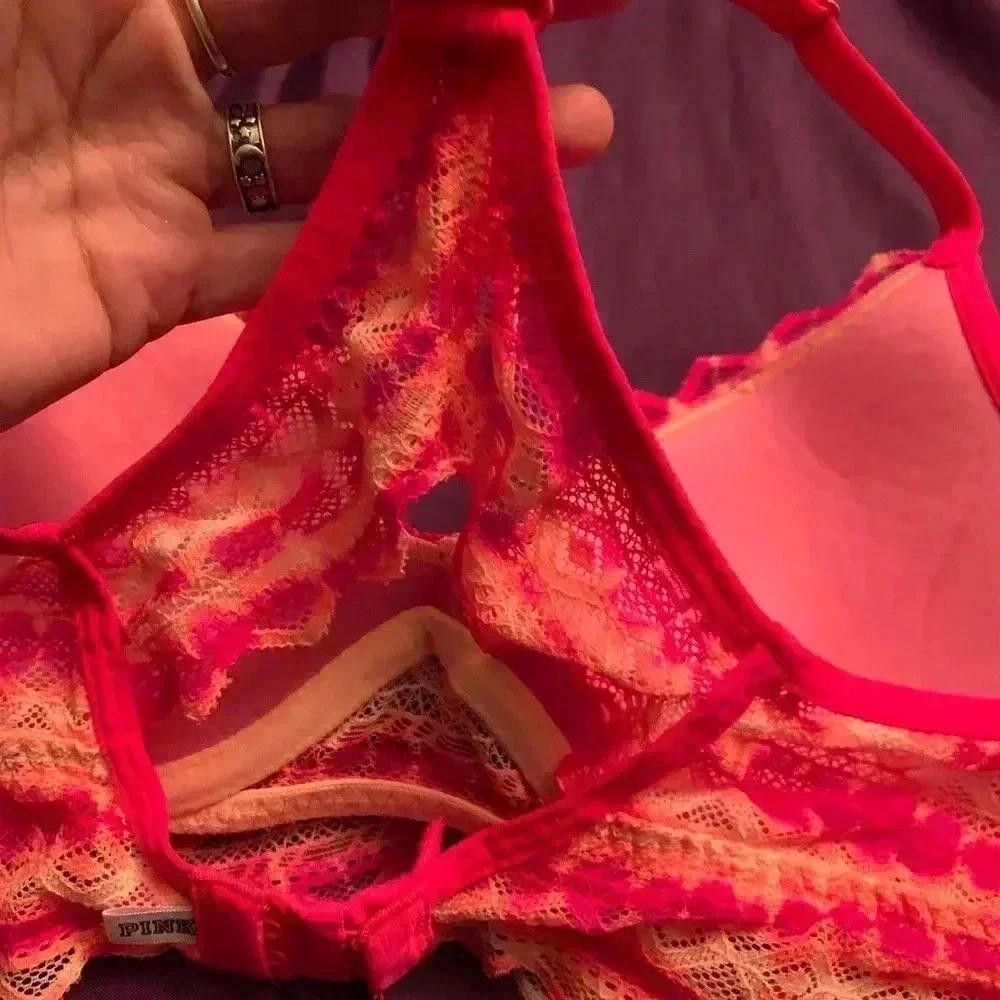 Designer Vibrant Lace Bralette - Red & Orange Size ONE SIZE - 4 Thumbnail