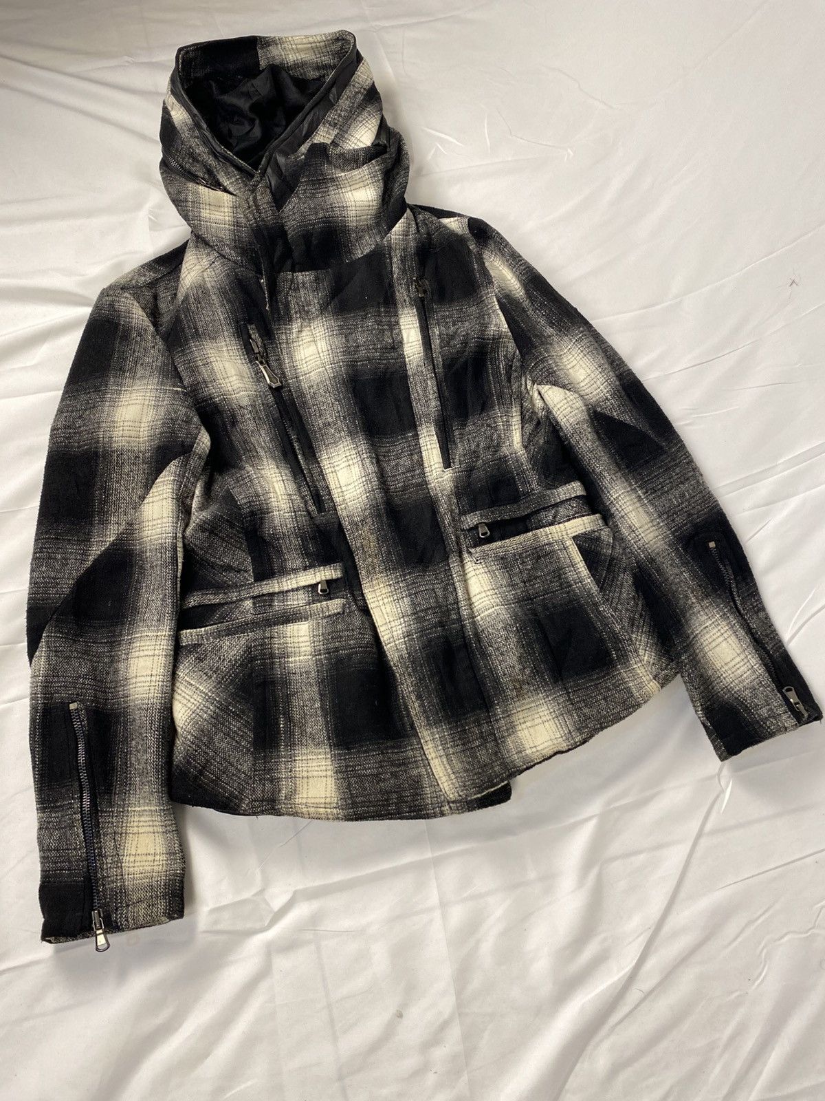 JACKROSE Jackrose Asymmetrical Bono Wool Jacket Checkered Multipocket Size US M / EU 48-50 / 2 - 10 Thumbnail