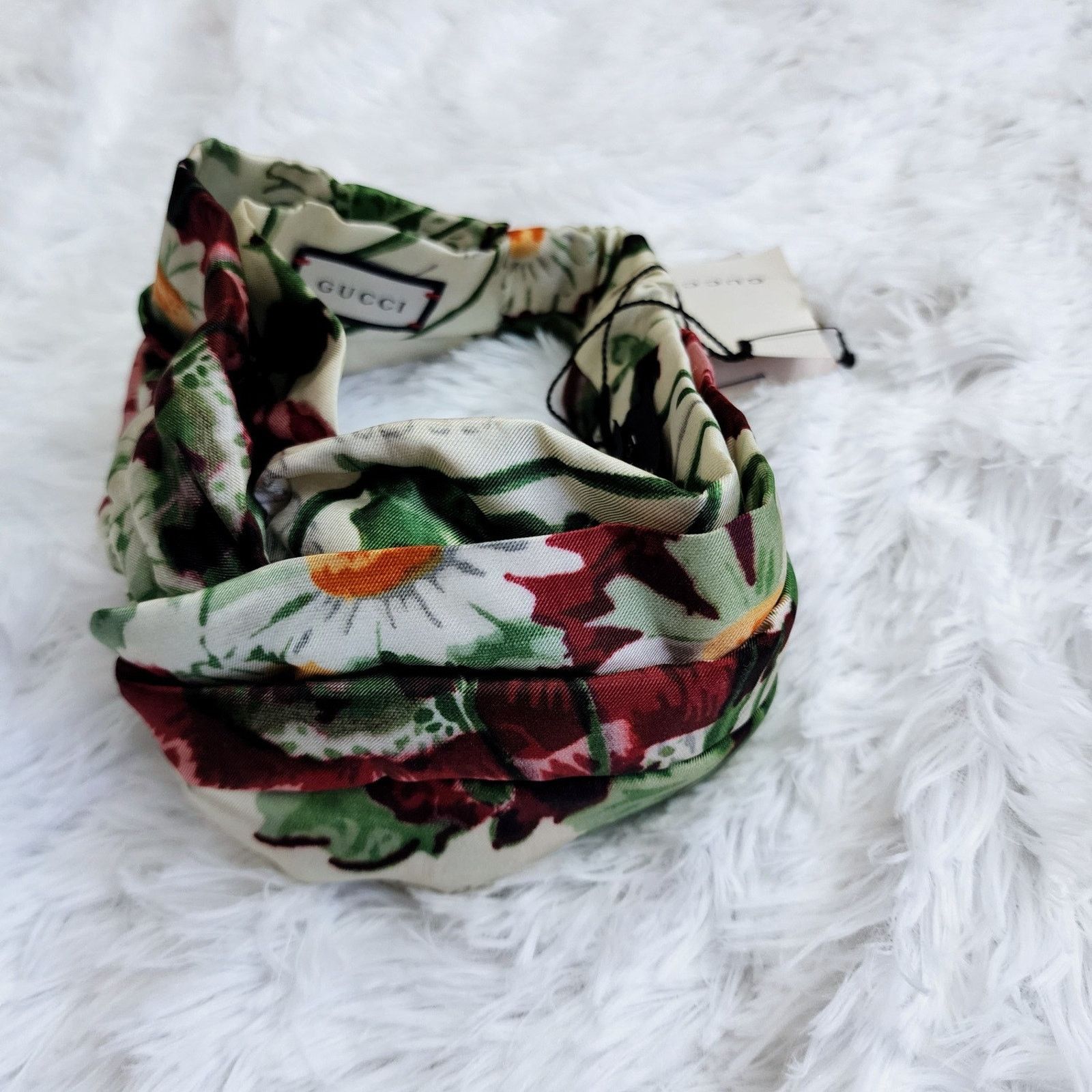 Gucci Gucci Floral Print Silk Headband Ivory NWT size Medium Size ONE SIZE - 2 Thumbnail