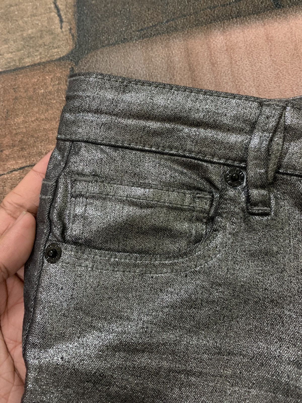 BCBGeneration CRAZY gun metal y2k pant waxed style with zipper leg Size US 28 / EU 44 - 10 Thumbnail