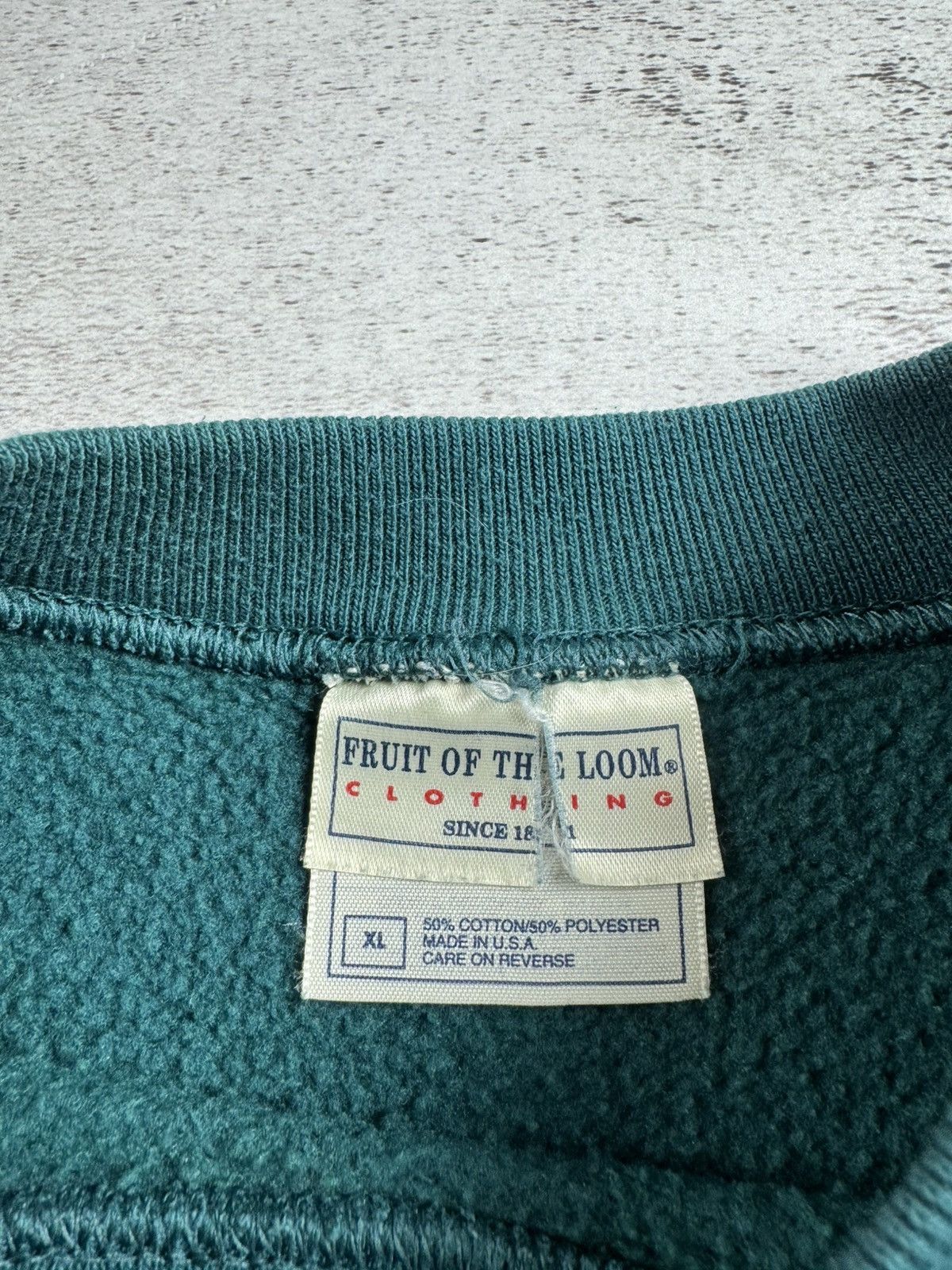 Fruit Of The Loom × Vintage Fruit of The Loom USA Blank 90s Hoodie Sweatshirt Pullover Size US XL / EU 56 / 4 - 11 Thumbnail
