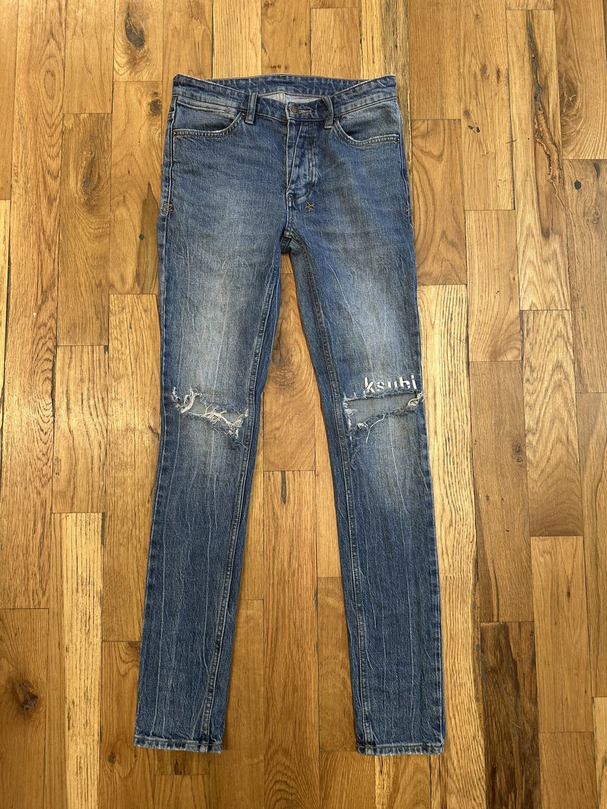 Ksubi Ksubi Knee Spell Rips Blue Denim Jeans Size 28 Size US 28 / EU 44 - 1 Thumbnail