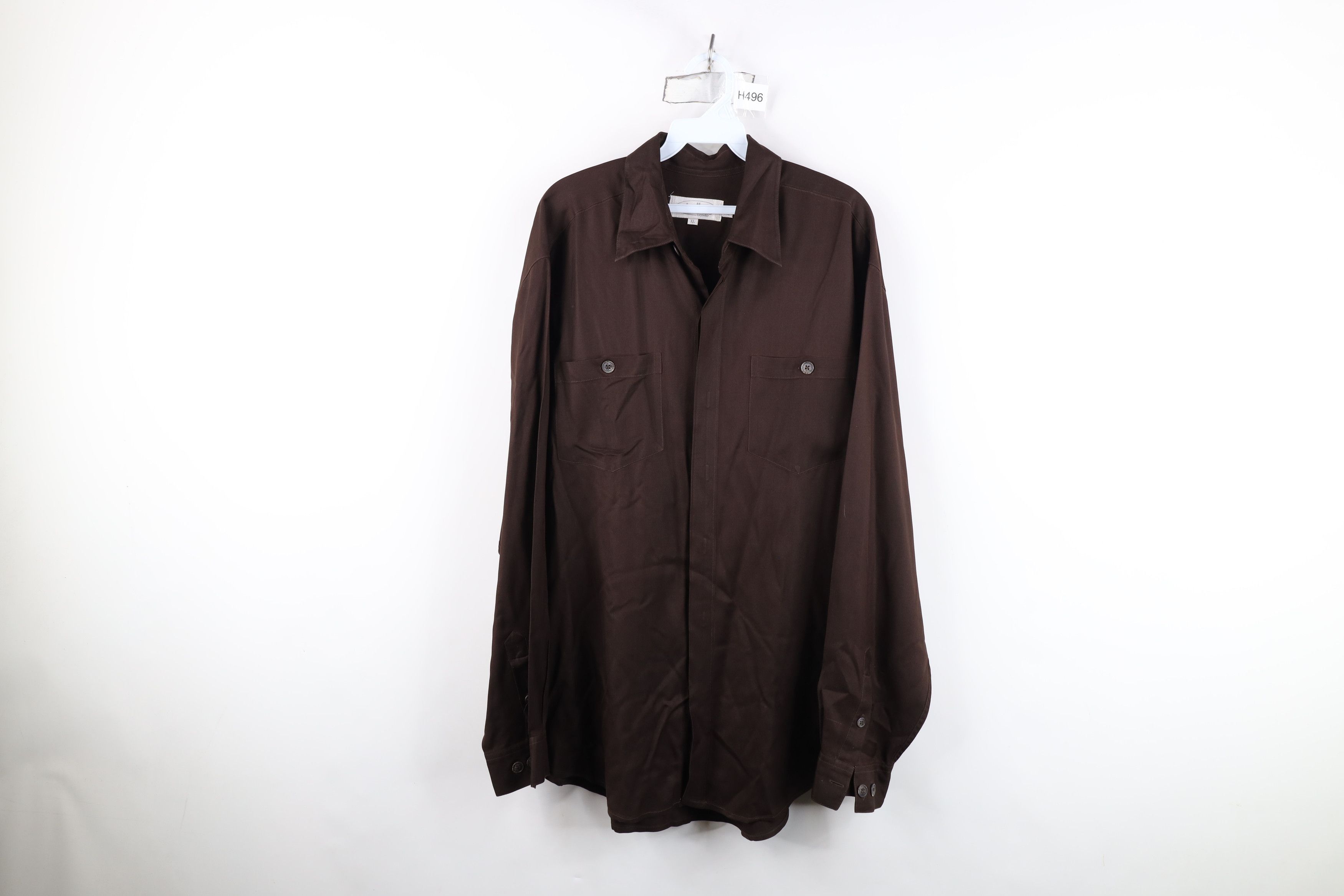 Vintage Vintage 90s Streetwear Wool Blend Collared Button Shirt Size US XL / EU 56 / 4 - 1 Thumbnail