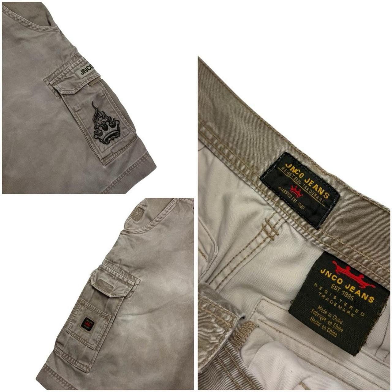 JNCO Vintage Jnco Embroidered Crown & Flame Cargo Shorts Waist 31 Size US 31 - 3 Thumbnail