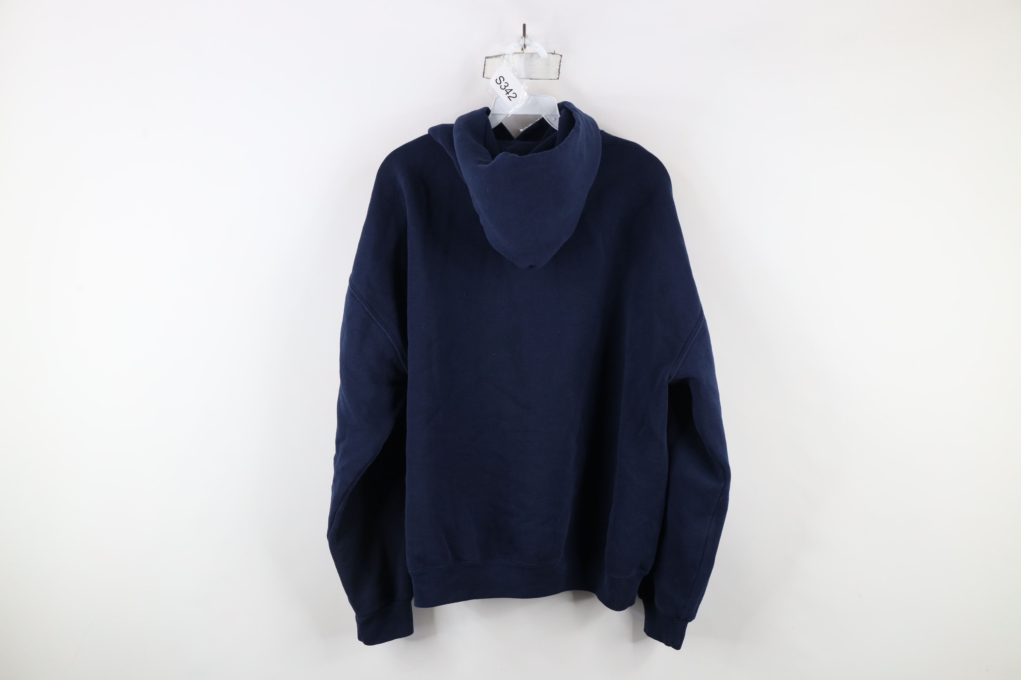 Russell Athletic × Vintage Vintage 90s Russell Athletic Blank Hoodie Sweatshirt Blue Size US XL / EU 56 / 4 - 10 Thumbnail