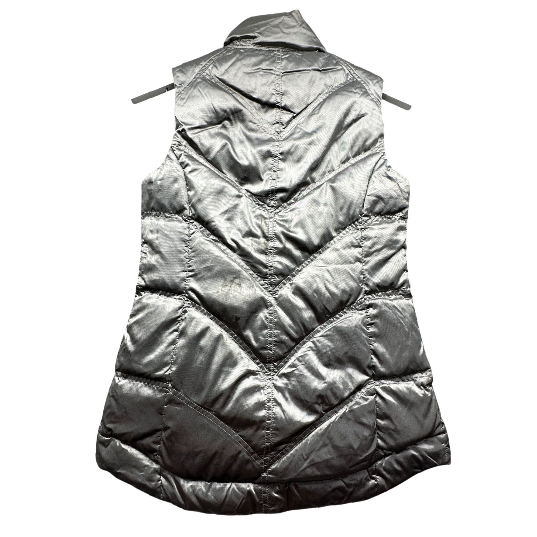 Athleta Athleta Vest Jacket Womens XXS Full Zip Pockets Twill Silver Goose Down Puffer Vest, 2XS, Petite, Polyester Shell, Used Condition, Stains Size XXS / US 00 / IT 34 - 6 Thumbnail