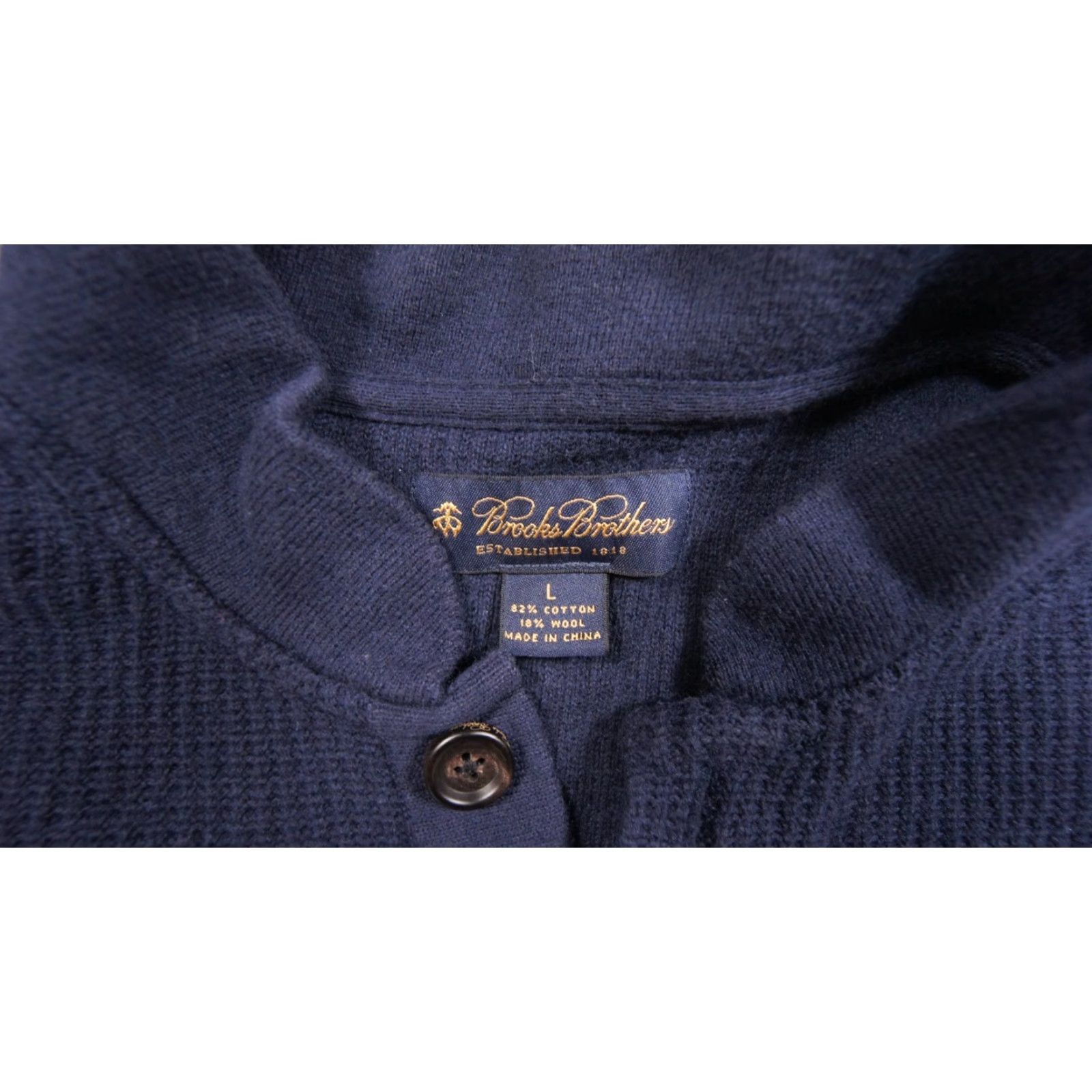 Brooks Brothers VINTAGE Brooks Brothers Sweater Shirt Mens Large Blue Henley Knit Pullover Cotton Wool Preppy All Seasons Regular" Size US L / EU 52-54 / 3 - 5 Thumbnail