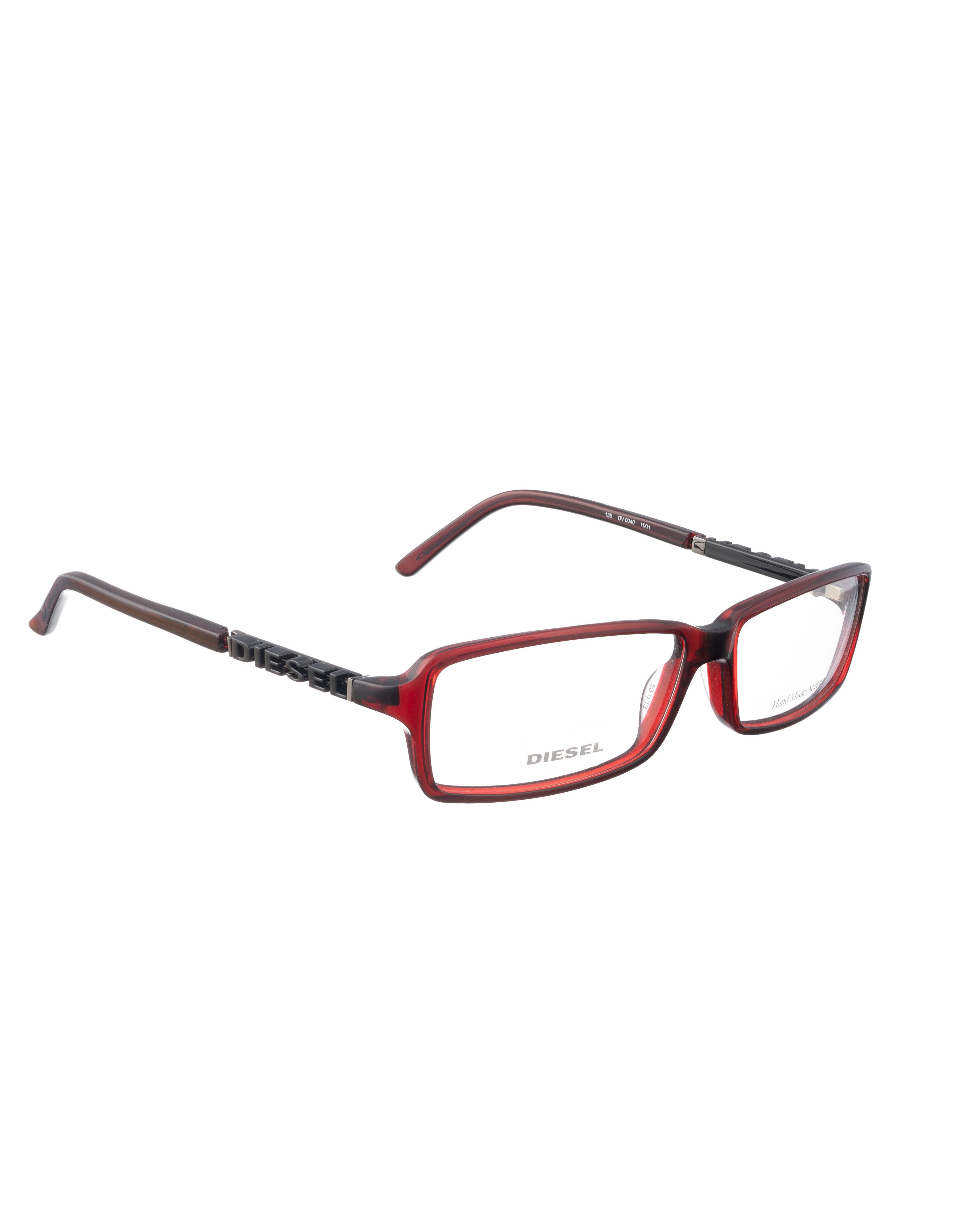 Diesel Diesel 90s Black Burgundy Plastic Glasses with Logo Size ONE SIZE - 2 Thumbnail
