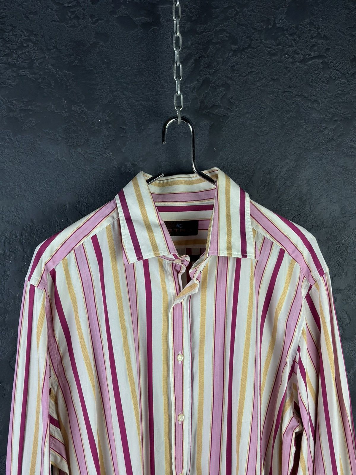 Etro × Vintage X2! Etro Vintage Striped Shirt Size US XL / EU 56 / 4 - 4 Thumbnail