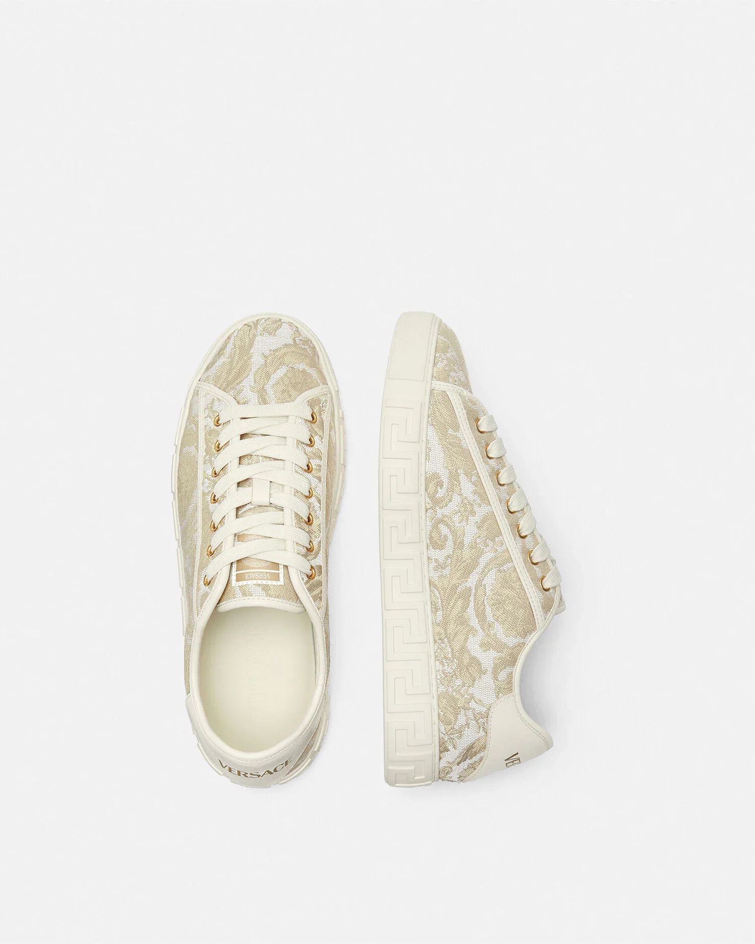 Versace os11x0326 Barocco Greca Sneakers in Beige Size US 11 / EU 44 - 4 Thumbnail