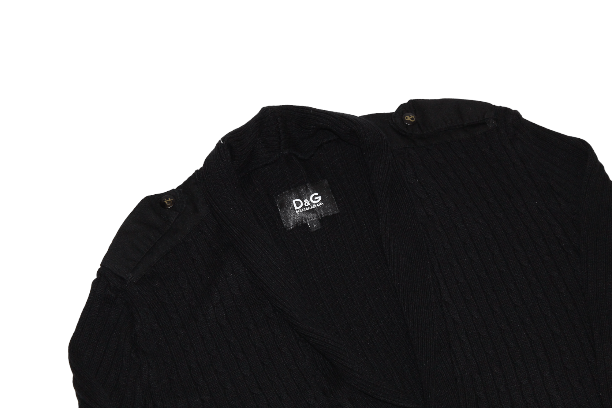 Dolce & Gabbana Dolce & Gabbana Cable Knit Acrylic Viscose Shawl Cardigan Size US L / EU 52-54 / 3 - 6 Thumbnail