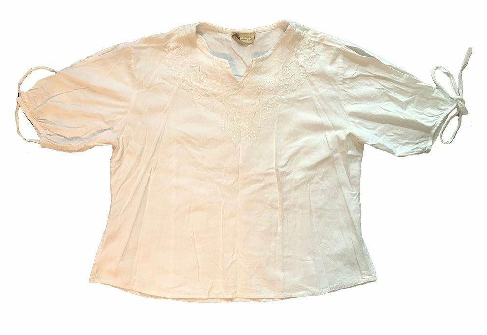 Designer Pre-Owned White Embroidered Blouse M Size M / US 6-8 / IT 42-44 - 4 Thumbnail