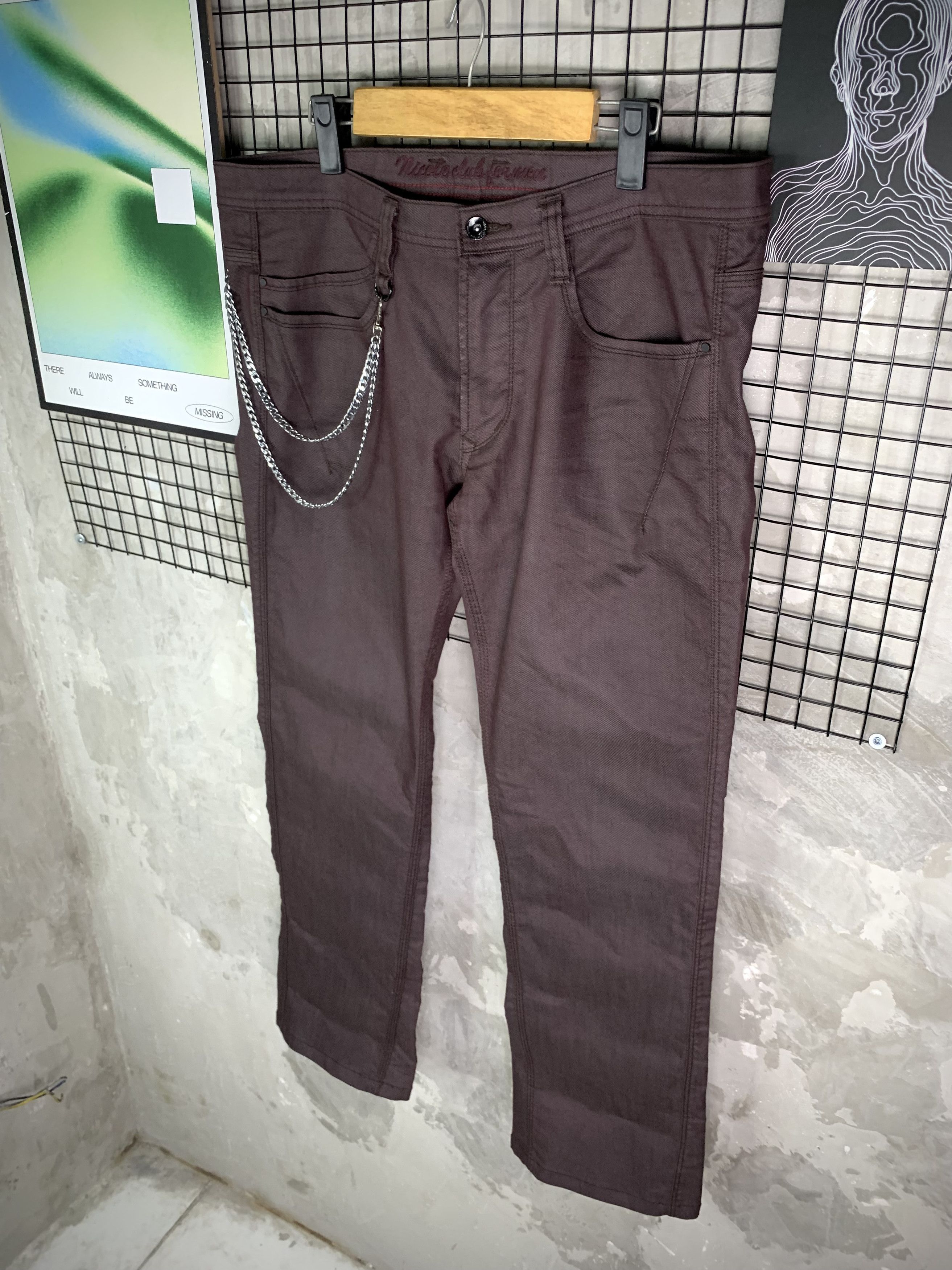 Nicole Club Nicole Club For Men Grunge Burgundy Waxed Pants Size US 36 / EU 52 - 2 Thumbnail