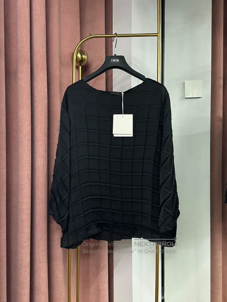 The Row The Row Black Striped Checkered Long-Sleeve Top Size S / US 4 / IT 40 - 1 Thumbnail