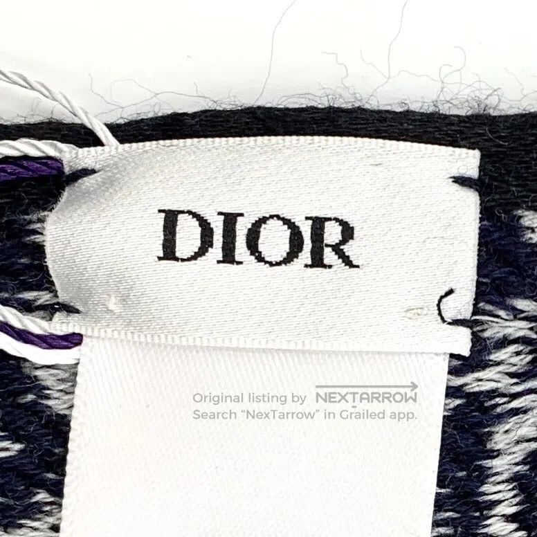 Dior Dior Color Blocked Logo Jacquard Monogram Wool Fringe Scar Size ONE SIZE - 8 Thumbnail