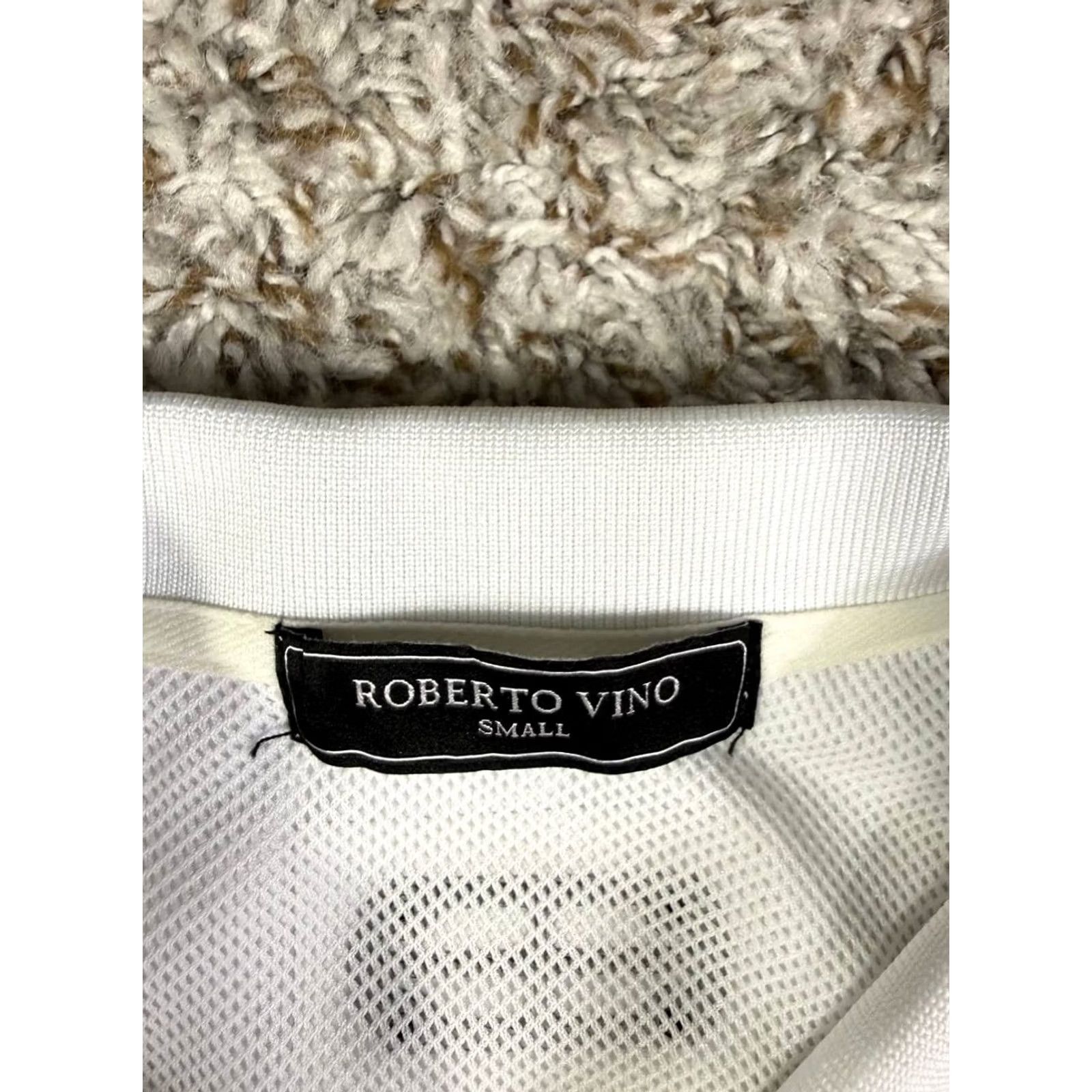 Vintage Roberto Vino Shirt Mens S White Gansta Zip Neck Polo Men Size Size US S / EU 44-46 / 1 - 7 Thumbnail