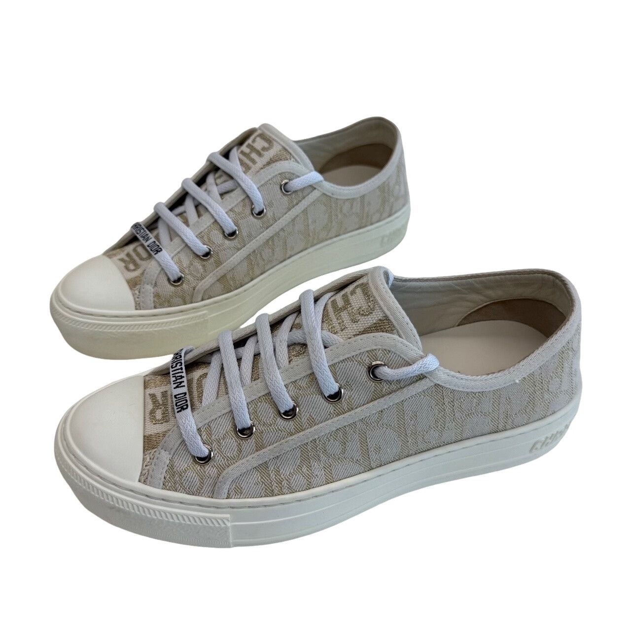 Dior Dior Gold Embroidery Low-Top Sneakers Size 37 Size US 7 / IT 37 - 1 Thumbnail