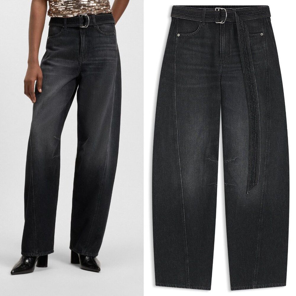 Hugo Boss NWT New Hugo Boss Balloon-leg Jeans In Black Rigid Denim Wi Size 27" / US 4 / IT 40 - 2 Thumbnail