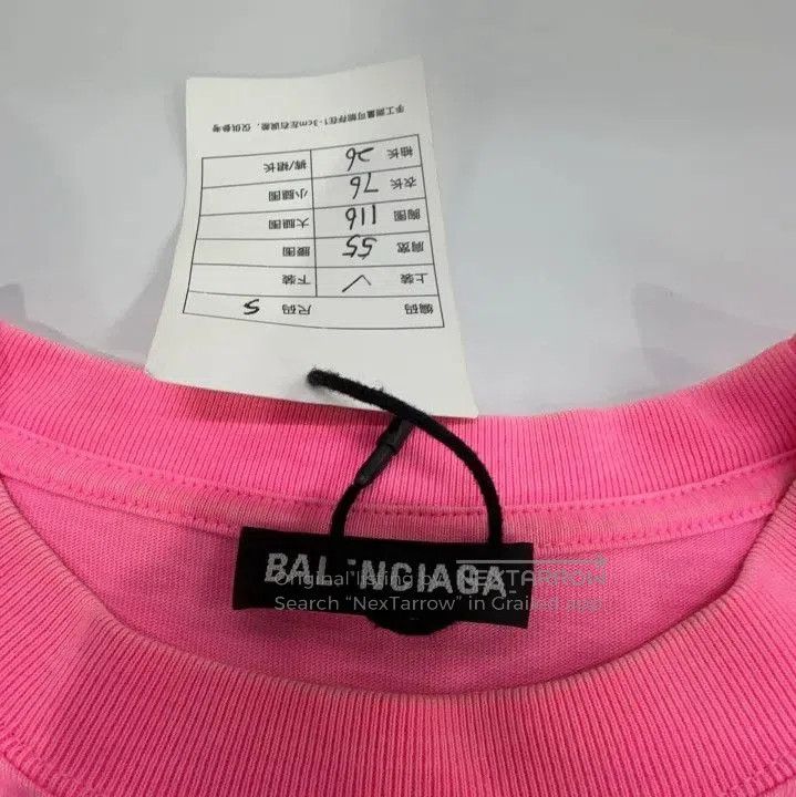 Balenciaga Balenciaga Logo Print Pink Cotton T. Size US S / EU 44-46 / 1 - 1 Thumbnail