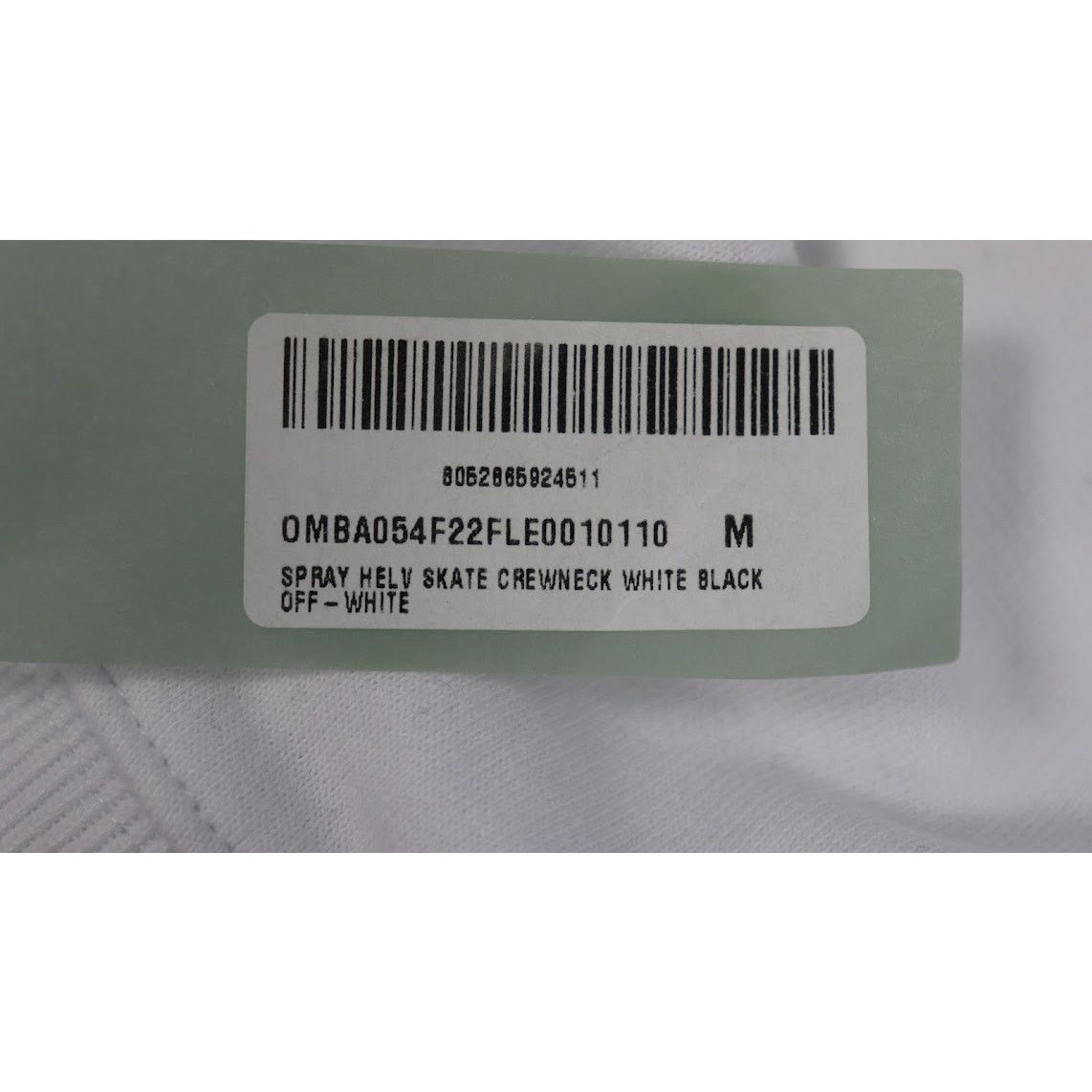 Off-White o1rshd1 Spray Helv Skate Crewneck in White/Black Size US M / EU 48-50 / 2 - 12 Thumbnail