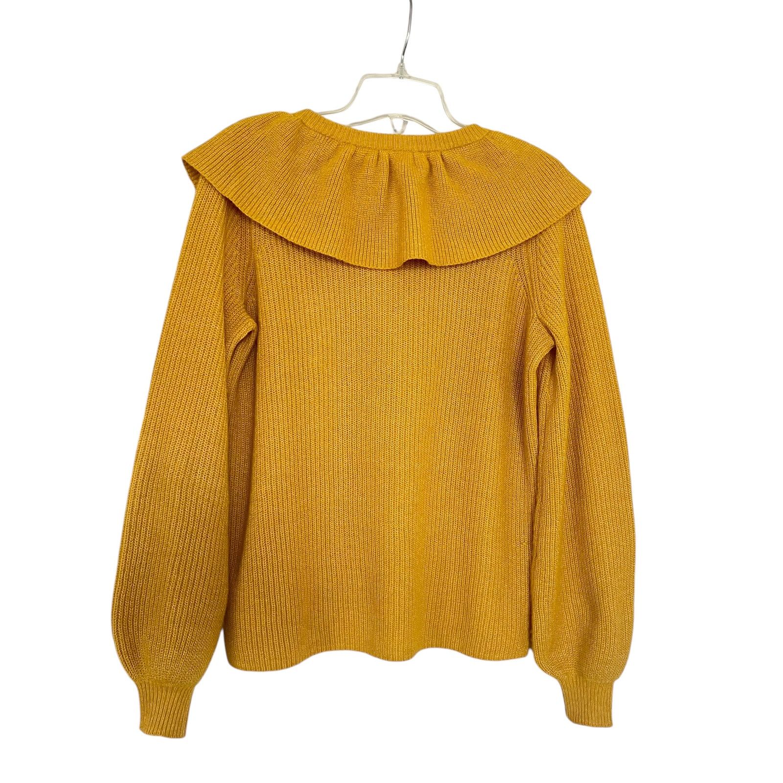 Boden Boden Frill Collar Mustard Yellow Button Front Sweater Size S / US 4 / IT 40 - 6 Thumbnail