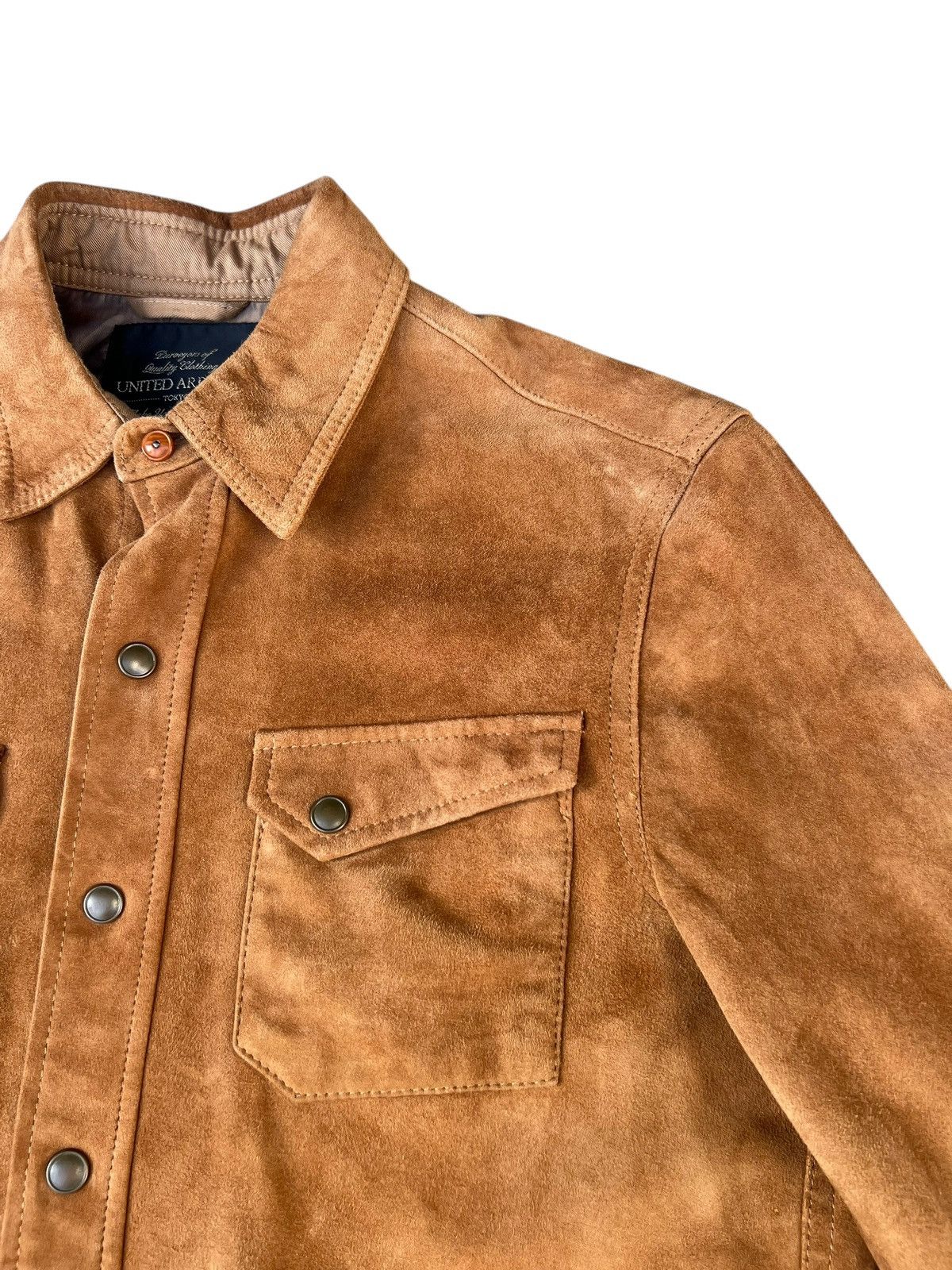 Leather United Arrows Goatskin Suede Leather Western Shirt Size US S / EU 44-46 / 1 - 9 Thumbnail