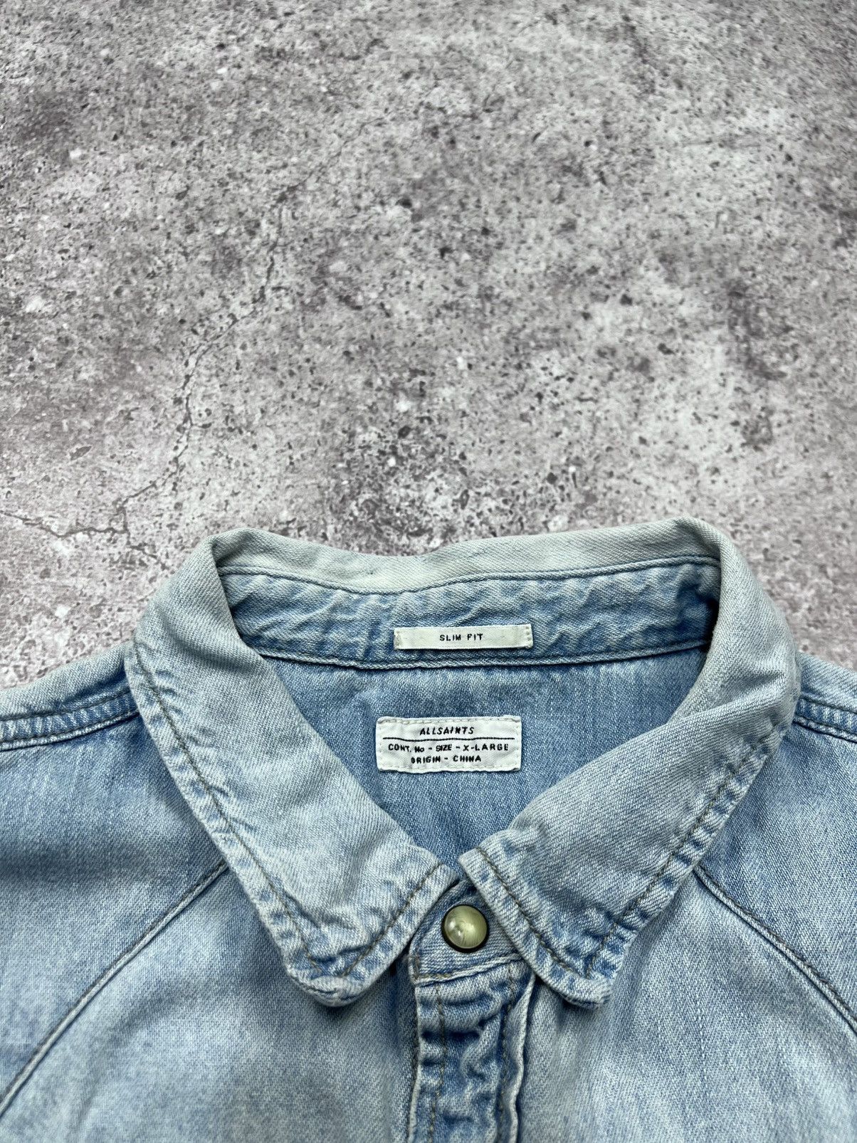 Allsaints Allsaints Vintage Denim Western Snap Labour Shirt y2k jeans Size US XL / EU 56 / 4 - 5 Thumbnail