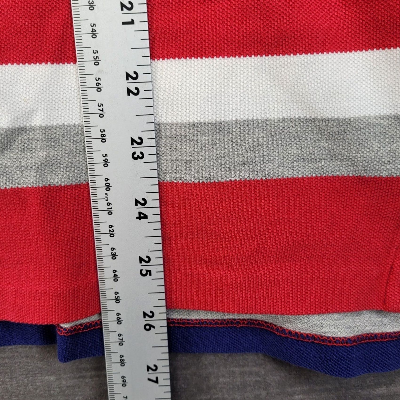 Polo Ralph Lauren Polo Ralph Lauren Mens Large Red Blue Gray Striped Short Sleeve Polo Shirt L Size US L / EU 52-54 / 3 - 5 Thumbnail