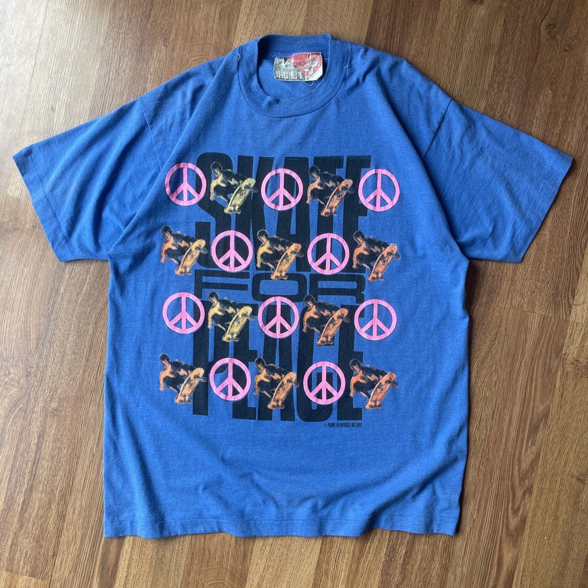 Vintage 1989 Skate for Peace T-Shirt, Punk Grunge Skater Apparel 80s Size US XL / EU 56 / 4 - 1 Thumbnail
