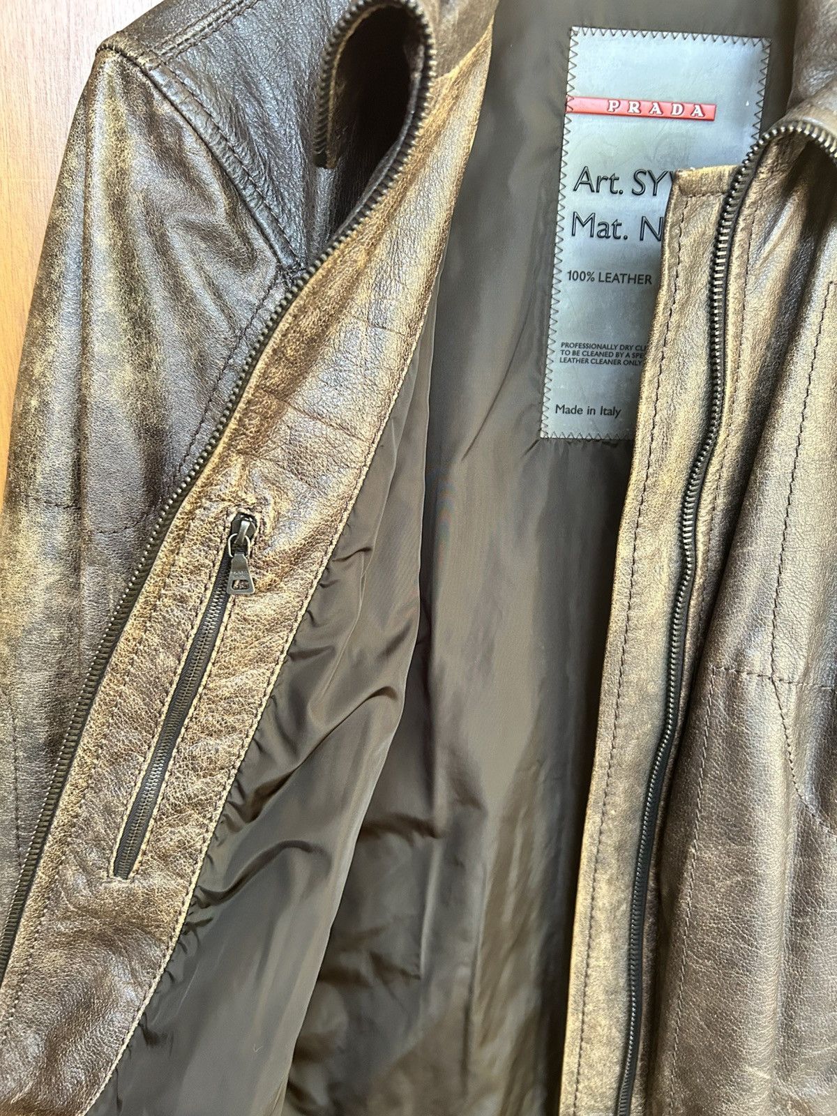 Prada Prada Leather Zip Motorcycle Jacket SYV058 Size US M / EU 48-50 / 2 - 5 Thumbnail
