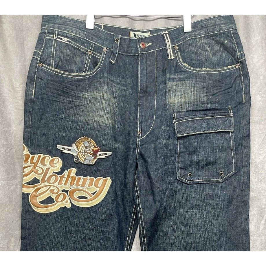 Enyce VTG Y2K Enyce Eagle Bomber Embroidery Jeans 40x32 Hip Hop Ba Size US 40 / EU 56 - 1 Thumbnail