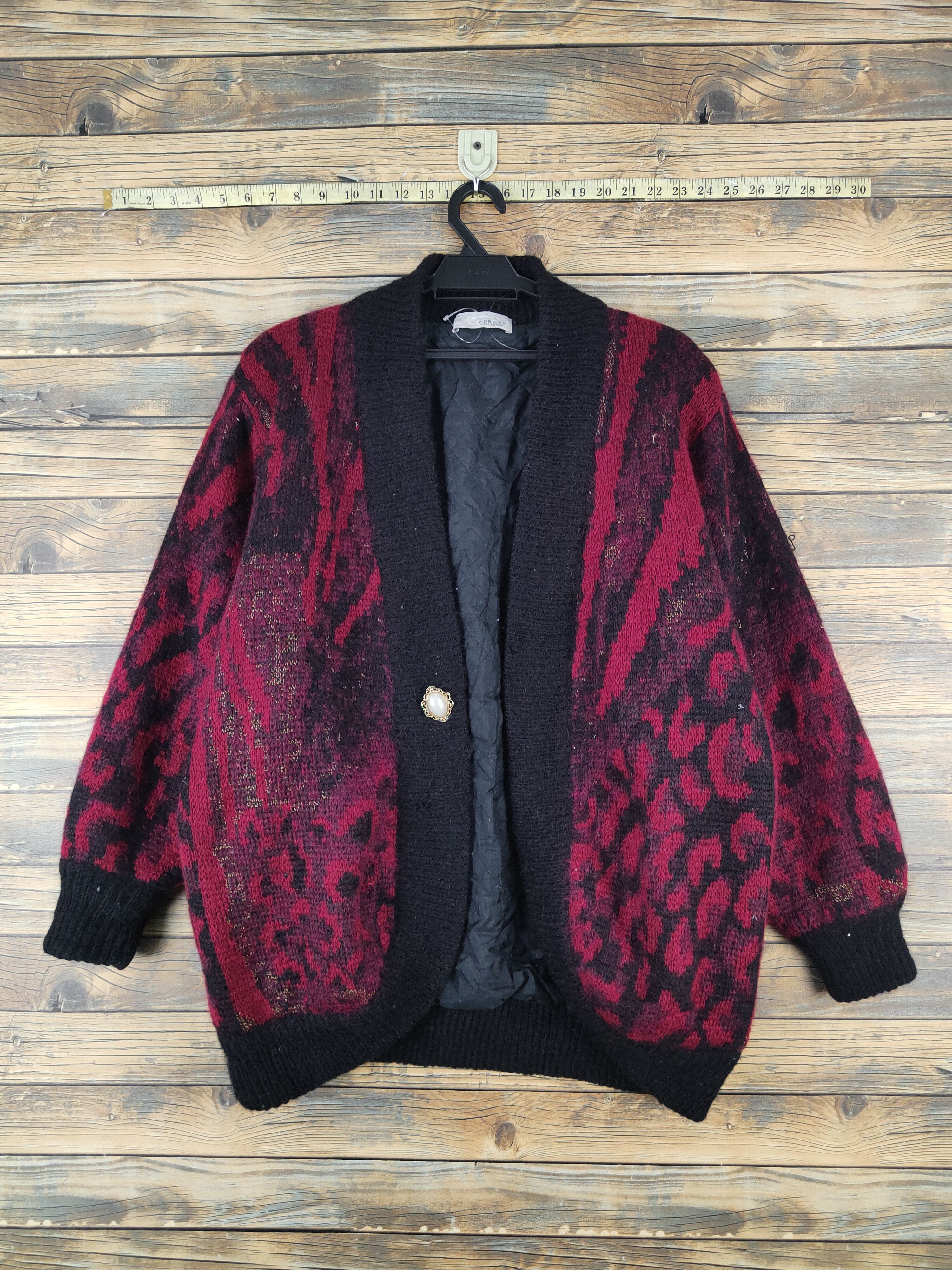 Cokett Black Red Wool Knitwear Cardigan #W2105