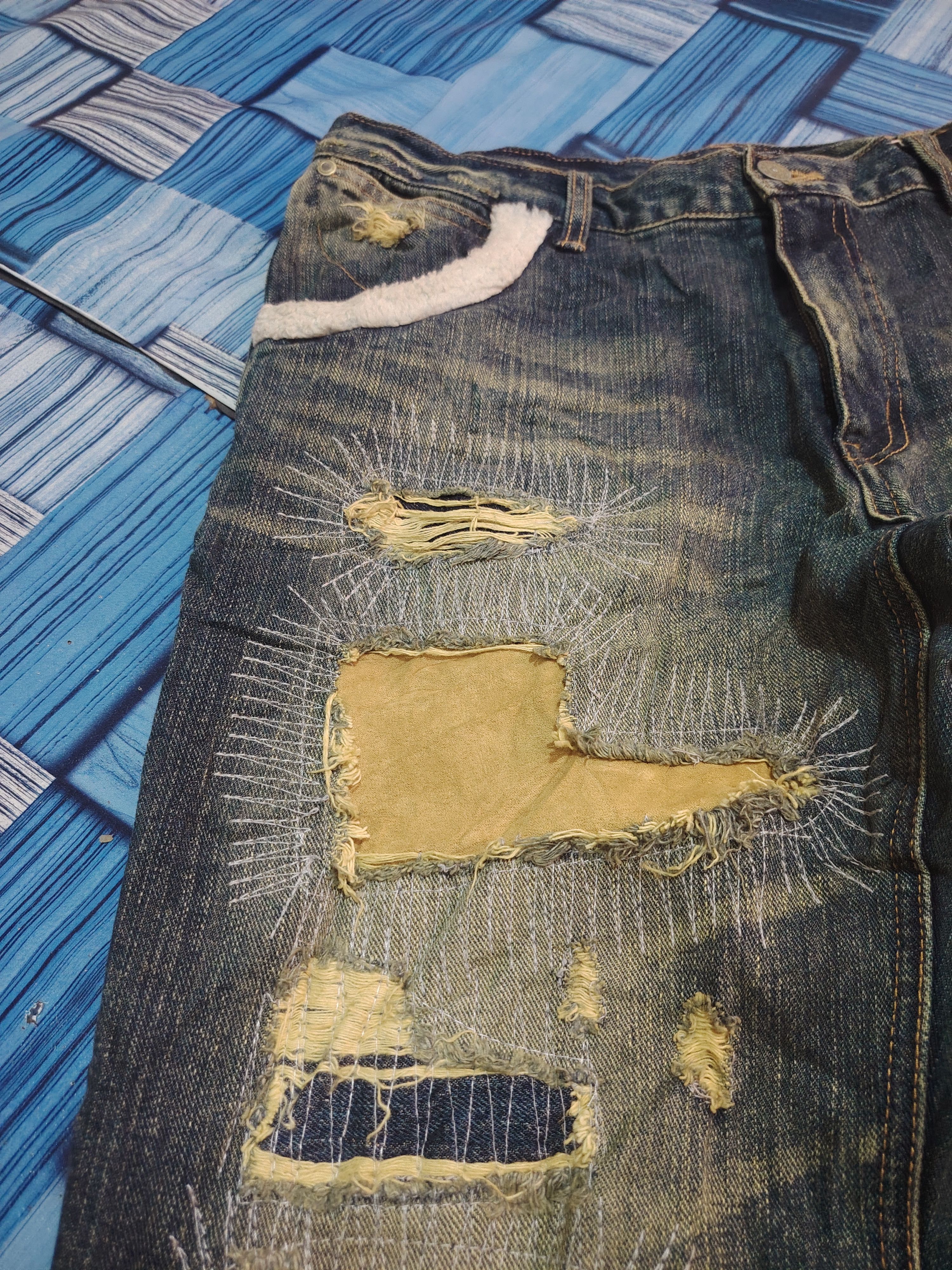 Who Decides War Japanese Exhibitionist TTU Distressed Denim Size US 33 - 9 Thumbnail