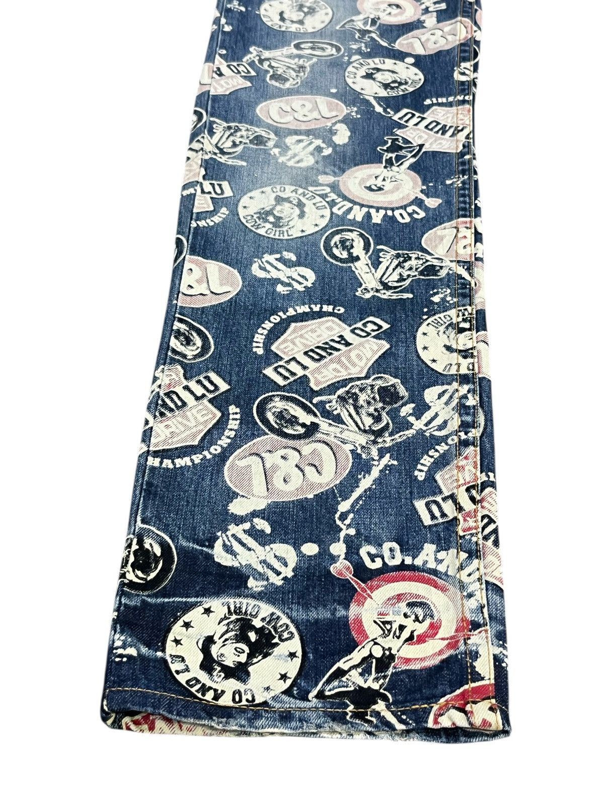 Hysteric Glamour FYE🔥C&L Motor Drive Hysteric Cow Girl All Over Print Denim Size US 29 - 6 Thumbnail