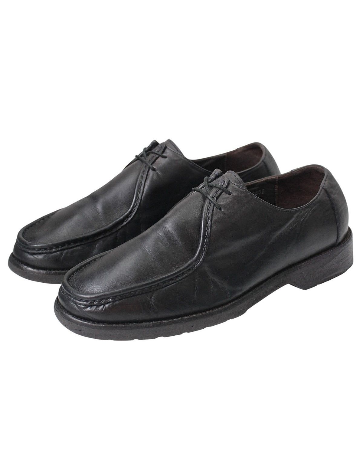 Japanese Brand 2000S TANDY BLACK LEATHER MOC TOE DERBY Size US 8 / EU 41 - 2 Thumbnail