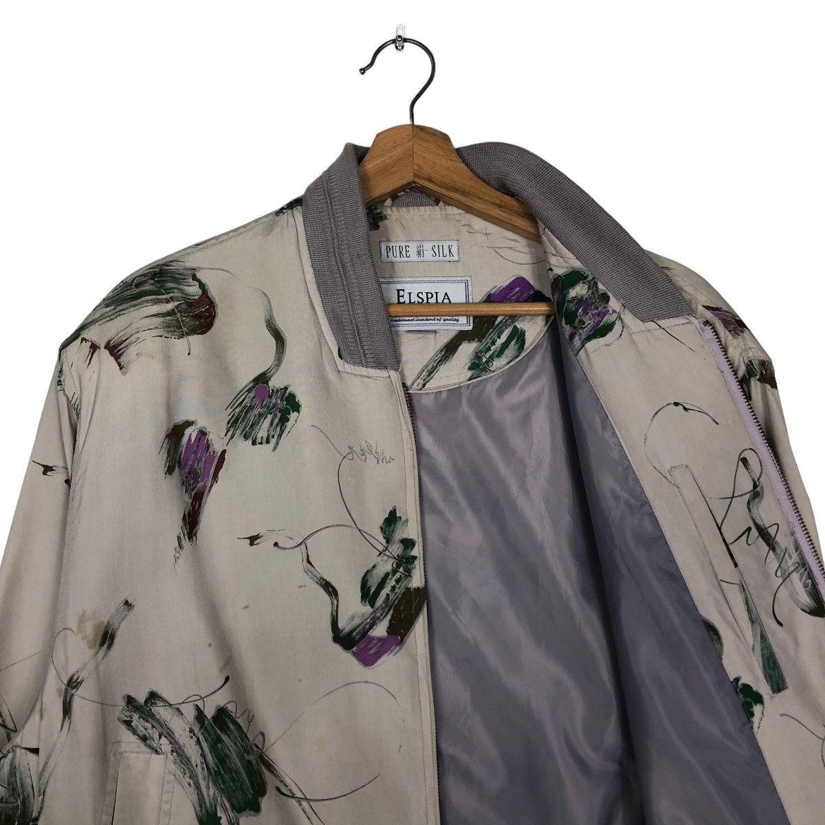 Japanese Brand 🔥Vintage Bomber Jacket Pure Silk Elspia Issey Miyake Size US M / EU 48-50 / 2 - 12 Thumbnail