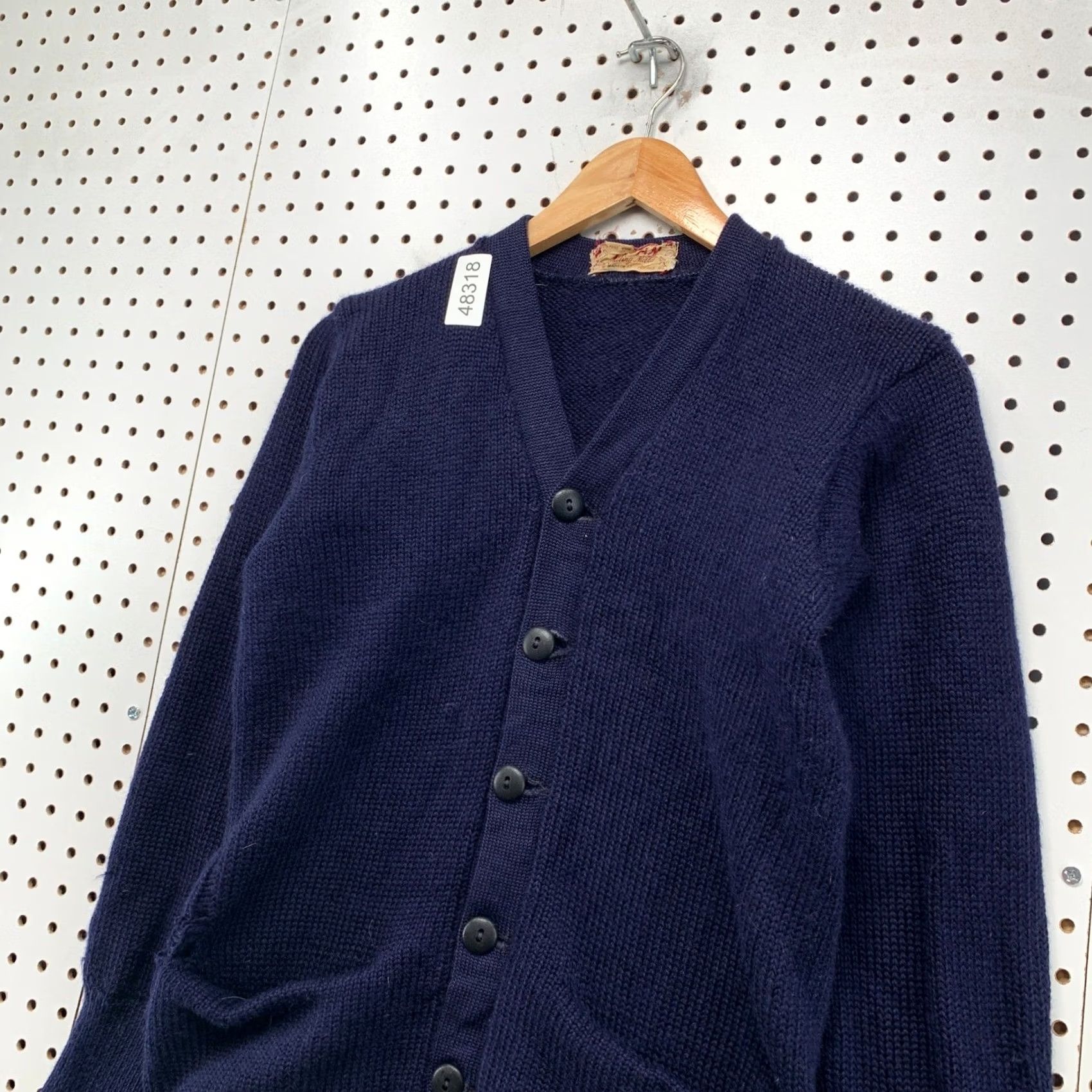 Vintage VINTAGE Logan Knitting Mills Cardigan Sweater Mens L Navy Wool 60s Size US L / EU 52-54 / 3 - 6 Thumbnail