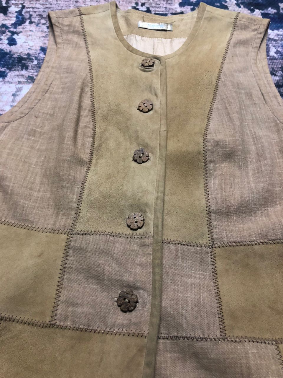 Vintage Vintage W.Knife Leather Patchwork Sleeveless Mini Dress Size XS / US 0-2 / IT 36-38 - 4 Thumbnail