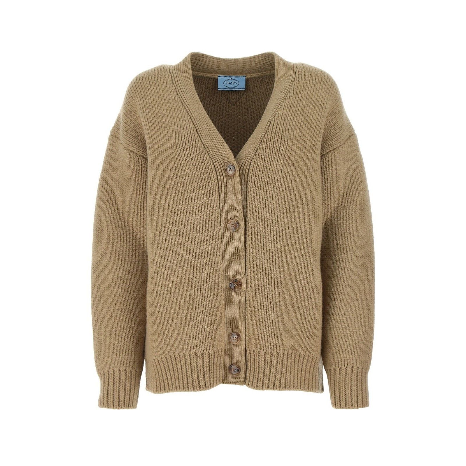 Prada PRADA Cappuccino Wool Blend Oversize Cardigan New & Authenti Size L / US 10 / IT 46 - 1 Thumbnail