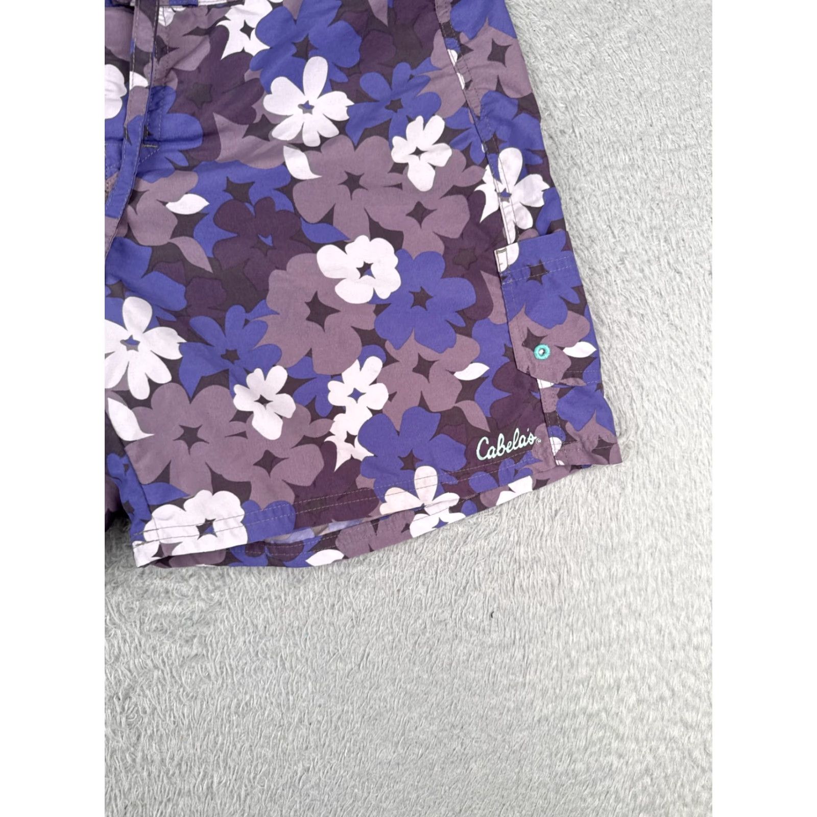 Patagonia Cabelas Boardshorts Women 16 Purple Blue Floral 6" 100% Polyester Womens Size ONE SIZE - 2 Thumbnail