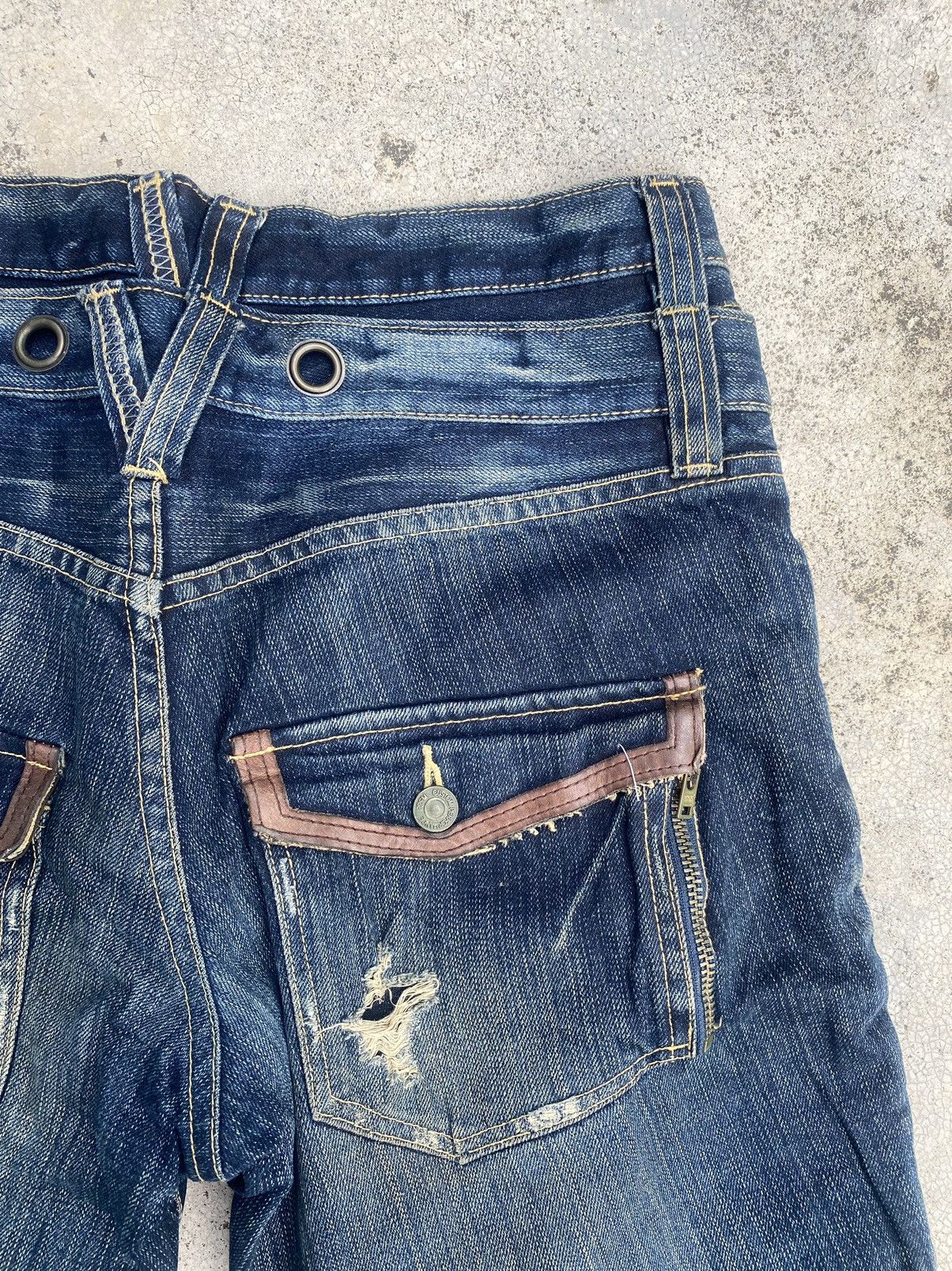 If Six Was Nine × Japanese Brand × PPFM PPFM Double Waist Zipper Clawmark Denim Jeans Size US 31 - 16 Thumbnail